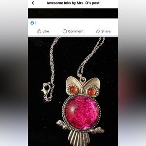 HAND PAINTED Owl Necklaces by INDIANA ARTIST SUSAN OTTINGER One of Kind